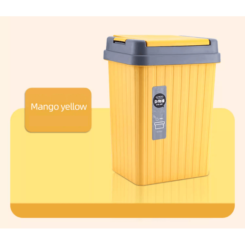 Casa si Gradina - Mobilier - Organizare si depozitare - Cosuri de gunoi - Cos Gunoi cu Capac, 6L, Patrat, Material Plastic, culoare Galben ABYZ™ - Infinity.ro