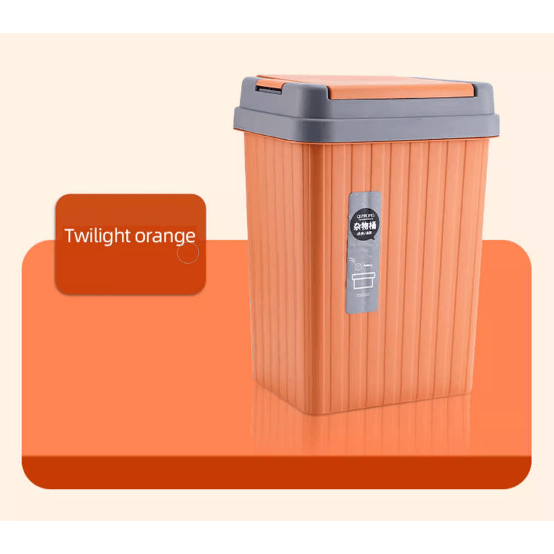 Casa si Gradina - Mobilier - Organizare si depozitare - Cosuri de gunoi - Cos Gunoi cu Capac, 10L, Patrat, Material Plastic, culoare Portocaliu ABYZ™ - Infinity.ro