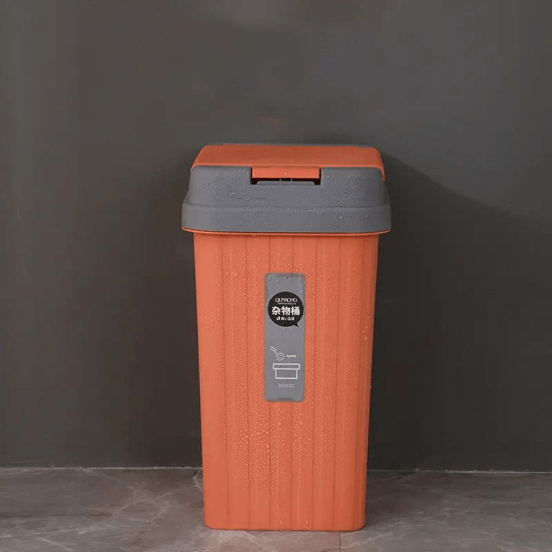 Casa si Gradina - Mobilier - Organizare si depozitare - Cosuri de gunoi - Cos Gunoi cu Capac, 10L, Patrat, Material Plastic, culoare Portocaliu ABYZ™ - Infinity.ro