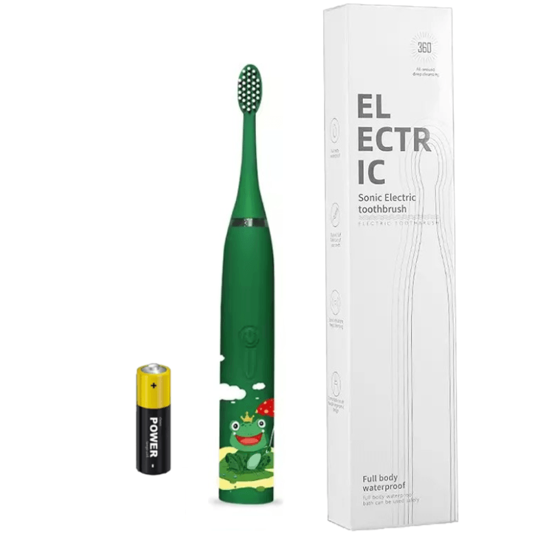 Ingrijire personala si Cosmetice - Igiena dentara - Periute de dinti electrice - Periuta de dinti Electrica Soft A-11562 pentru copii +3, cu baterie inclusa, culoare Verde  ABYZ™ - Infinity.ro