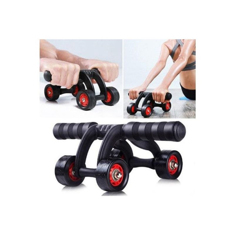 Sport si Outdoor/Fitness/Aparate fitness - Aparat fitness pentru exercitii, cu 4 roti pentru abdomen, spate si brate - Infinity.ro