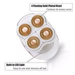 Ingrijire personala si Cosmetice - Aparate & accesorii ingrijire personala - Aparate de ras si tuns - Aparate de ras electrice - Aparat electric de ras pentru femei Flawless Legs, fara fir, cu LED, 9x6x5.5cm, Alb-Rose-Gold - Infinity.ro