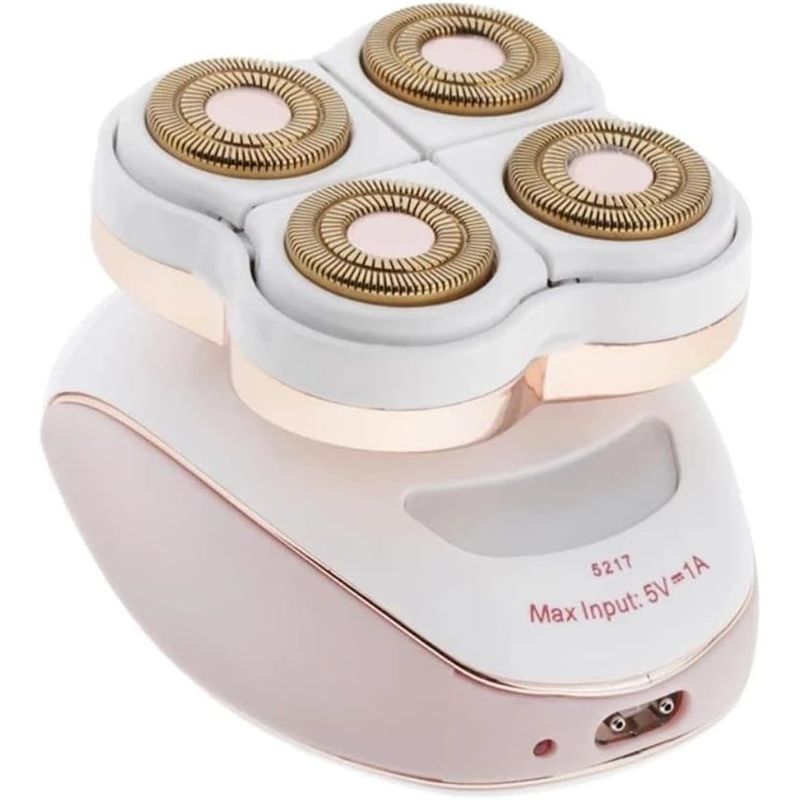 Ingrijire personala si Cosmetice - Aparate & accesorii ingrijire personala - Aparate de ras si tuns - Aparate de ras electrice - Aparat electric de ras pentru femei Flawless Legs, fara fir, cu LED, 9x6x5.5cm, Alb-Rose-Gold - Infinity.ro