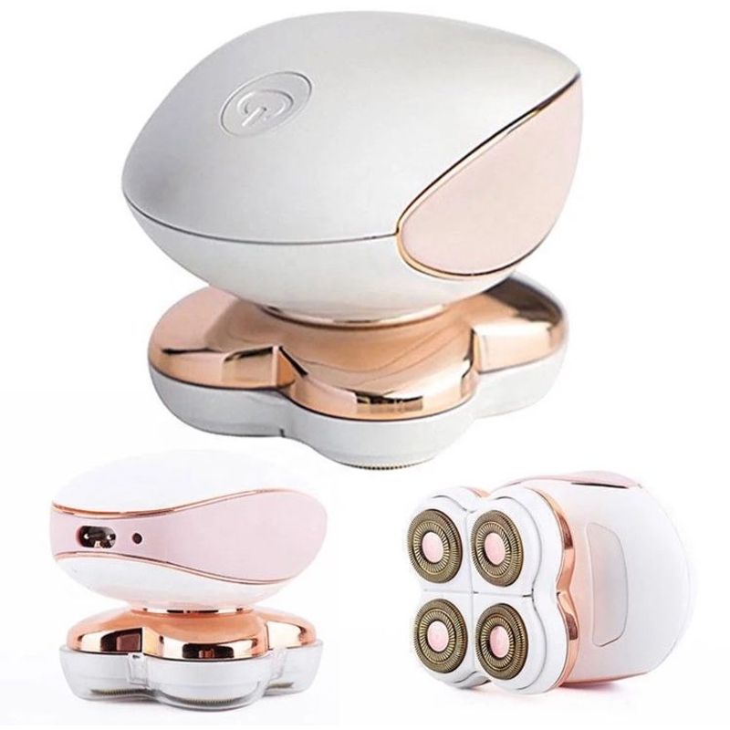 Ingrijire personala si Cosmetice - Aparate & accesorii ingrijire personala - Aparate de ras si tuns - Aparate de ras electrice - Aparat electric de ras pentru femei Flawless Legs, fara fir, cu LED, 9x6x5.5cm, Alb-Rose-Gold - Infinity.ro