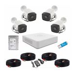 Casa si Gradina - Electrice - Smart Home - Camere de supraveghere - Kit supraveghere Hikvision 4 camere de exterior 2MP, IR 40m, IP67, DVR 4 canale, accesorii montaj, HDD, stick Ovio - Infinity.ro