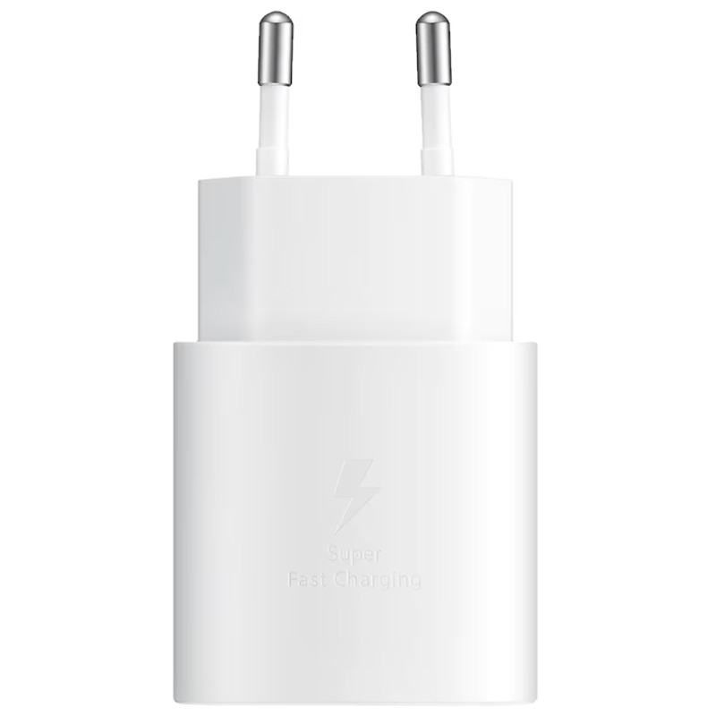 Laptop, Telefoane si Tablete - Telefoane mobile si accesorii - Accesorii Telefoane - Cabluri si adaptoare telefoane - Adaptor Original Samsung TA800EWE Incarcare Rapida 25W 3A USB-C Alb Bulk Packing - Infinity.ro