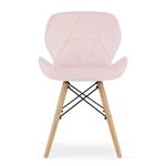 Casa si Gradina - Mobilier - Mese si birouri - Mese bucatarie si dining - Set masa rotunda stil scandinav + 2 scaune Lago catifea, Artool, MDF si lemn, alb si roz, 60x72 cm - Infinity.ro