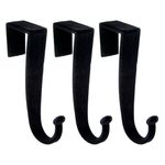 Casa si Gradina - Mobilier - Feronerie si accesorii mobila - Set carlige usa si dulap, catifelate, plastic, negru, 3 bucati - Infinity.ro