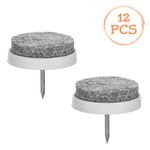 Casa si Gradina - Mobilier - Feronerie si accesorii mobila - Protectoare mobila, set 12 bucati, cuie, pasla, diametru 24 mm, gri - Infinity.ro