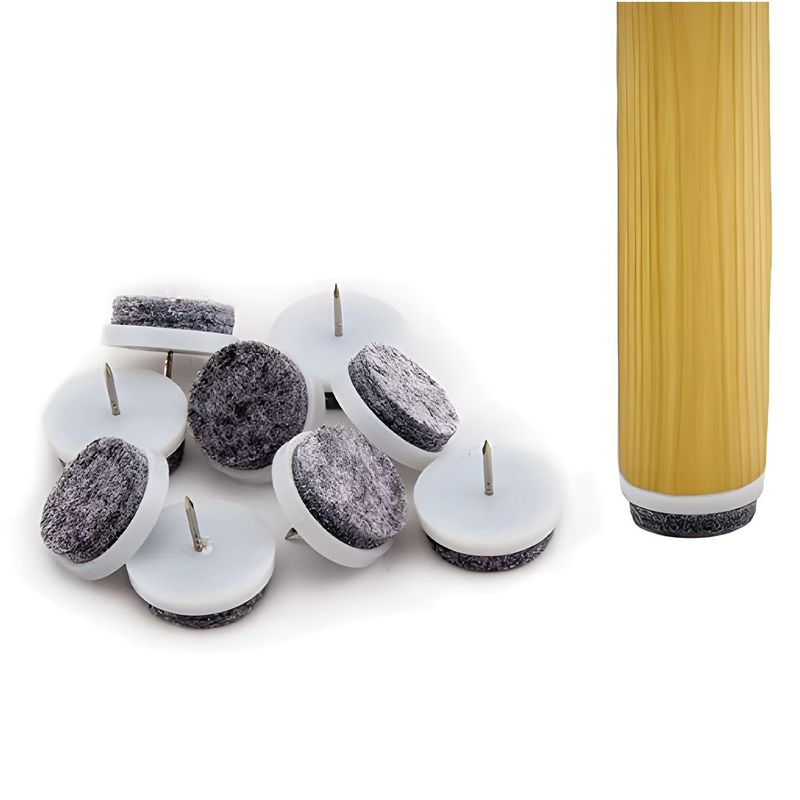 Casa si Gradina - Mobilier - Feronerie si accesorii mobila - Protectoare mobila, set 12 bucati, cuie, pasla, diametru 24 mm, gri - Infinity.ro