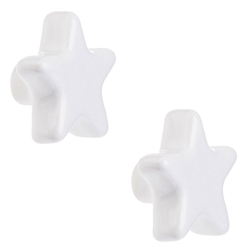 Casa si Gradina - Mobilier - Feronerie si accesorii mobila - Set manere ceramice, model stele, culoare alba, 2 bucati - Infinity.ro