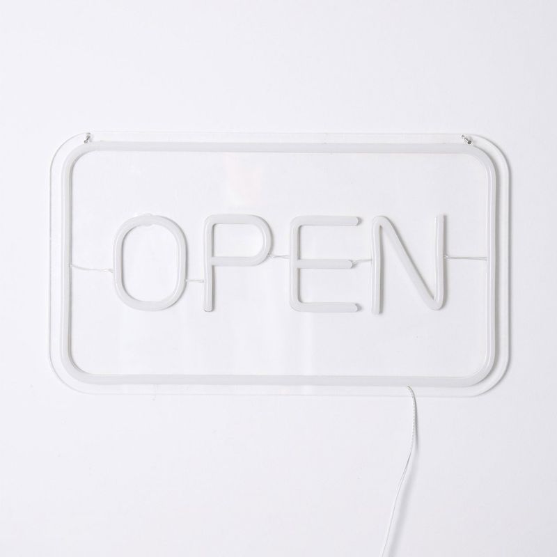 Casa si Gradina - Corpuri si surse de iluminat - Plafoniere, aplice si spoturi - Panou led neon, model "open", alb, dimensiuni 41 x 23.5cm, alimentare usb - Infinity.ro