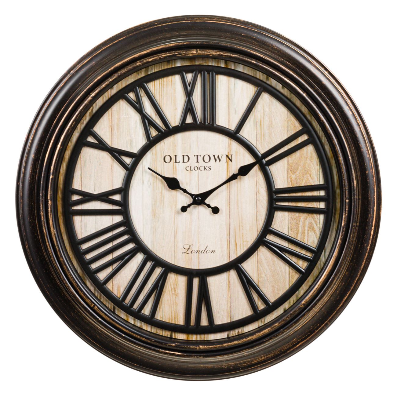 Ceas de perete old town clocks, vintage, 50cm, negru bronz