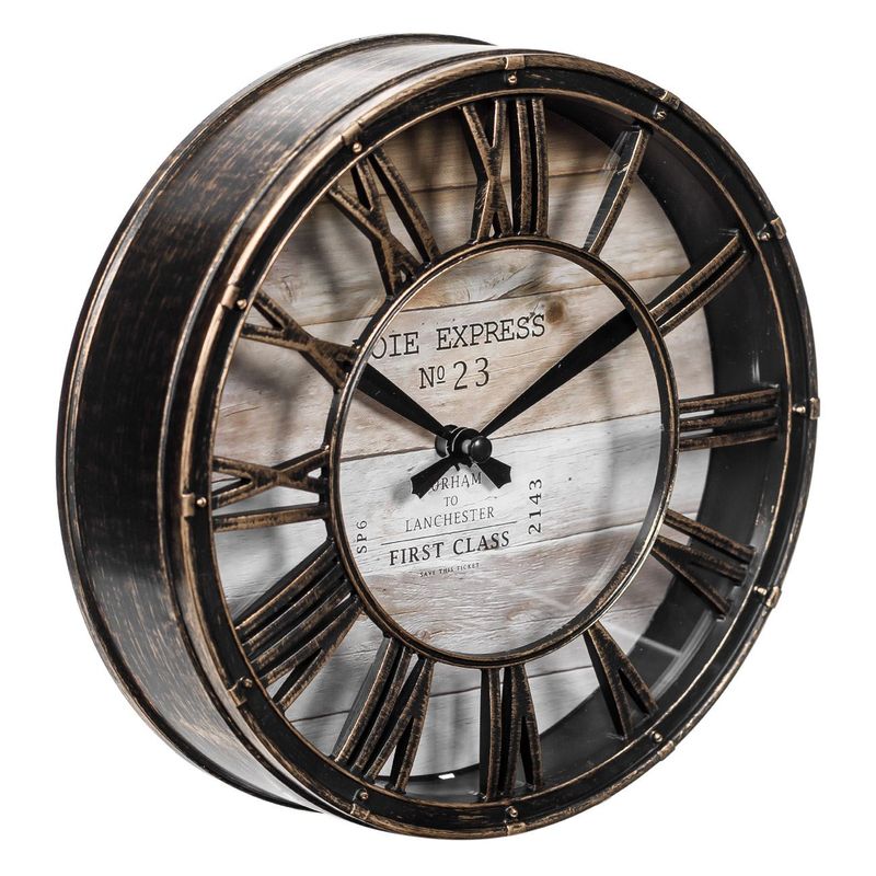 Casa si Gradina - Decoratiuni - Ceasuri - Ceas de perete decorativ, model voie express no 23, cifre romane, bronz, 20cm - Infinity.ro