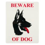 Casa si Gradina - Decoratiuni - Stickere decorative - Indicator autocolant, model beware of dog, pvc, dimensiuni 20.5 x 25 cm - Infinity.ro