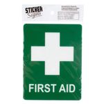 Casa si Gradina - Decoratiuni - Stickere decorative - Indicator autocolant, first aid, instalare usoara, plastic pvc, 10x 13 cm - Infinity.ro