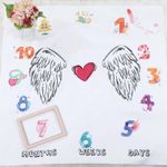 Casa si Gradina - Textile si covoare - Pături și cuverturi - Paturici copii - Paturica Milestone subtire pentru fotografii memorabile Inima Drool - Infinity.ro