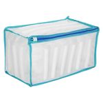 Electronice si Electrocasnice - Masini si uscatoare de rufe - Accesorii masini de spalat si uscatoare - Husa spalare incaltaminte, cu fermoar, dimensiuni 33 x 19 x 15 cm, material poliester, alb/albastru - Infinity.ro