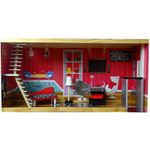 Jucarii, Copii si Bebe - Jucarii si jocuri - Papusi si accesorii - Casute de papusi si mobilier - Casa de papusi, cu 4 camere Juliet, pe 3 nivele, de culoare roz - Infinity.ro