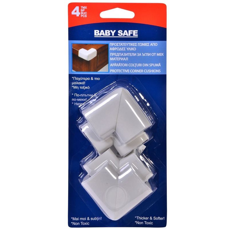 Casa si Gradina - Mobilier - Mobilier copii - Sisteme de siguranta - Aparatori colturi baby safe, set 4 bucati, spuma, alb, 50x 50x 33mm - Infinity.ro
