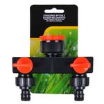 Casa si Gradina - Gradinarit si plante - Instalatii si accesorii pentru irigatii - Furtunuri de gradina si accesorii - Conector robinet dublu, furtun, cu intrerupator, plastic, negru/portocaliu - Infinity.ro