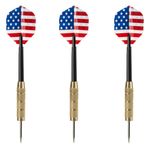 Sport si Outdoor - Alte sporturi - Board-uri si accesorii darts - Set sageti darts, 20g, 3 bucati, steag american si englezesc, parti metalice aurii - Infinity.ro
