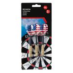 Sport si Outdoor - Alte sporturi - Board-uri si accesorii darts - Set sageti darts, 20g, 3 bucati, steag american si englezesc, parti metalice aurii - Infinity.ro