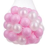 Jucarii, Copii si Bebe - Jucarii si jocuri - Jucarii de exterior - Spatii de joaca si accesorii - Set bile plastic flowcrete, 7cm, roz si alb argintiu, 50 bucati - Infinity.ro