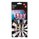Sport si Outdoor - Alte sporturi - Board-uri si accesorii darts - Set sageti darts, 20g, 3 bucati, steag american si englezesc, parti metalice aurii - Infinity.ro