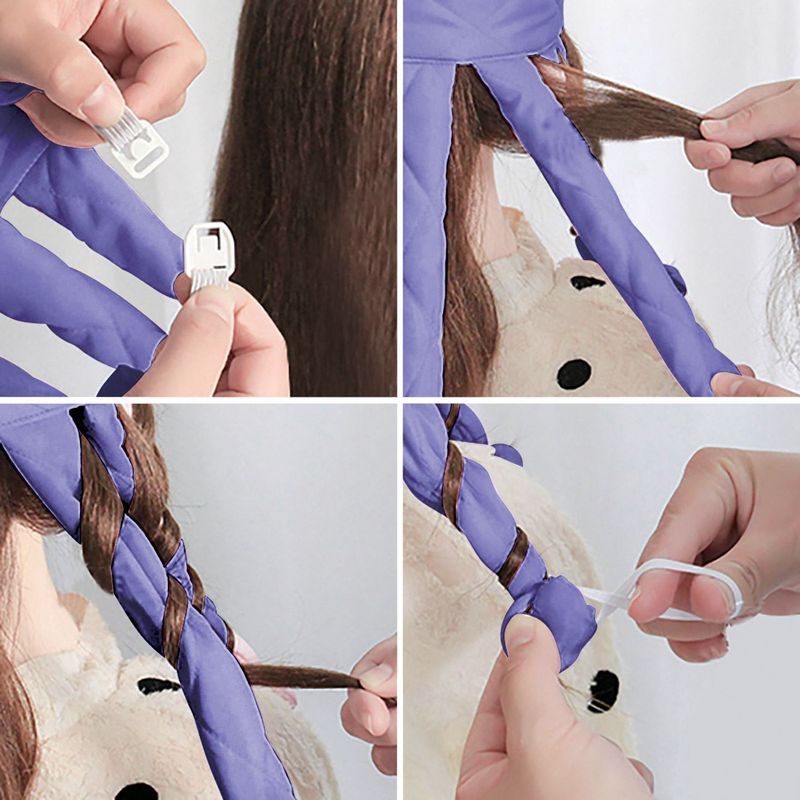 Ingrijire personala si Cosmetice - Aparate & accesorii ingrijire personala - Hair styling - Ondulatoare - Role par ondulator, panglica, bucle fara caldura, mov, set 8 bucati - Infinity.ro