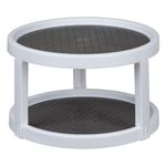 Casa si Gradina - Bucatarie si vesela - Organizare si depozitare bucatarie - Cutii alimentare - Suport rotativ organizator bucatarie, 2 nivele, plastic, alb, 25 x 15.7cm - Infinity.ro