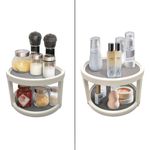 Casa si Gradina - Bucatarie si vesela - Organizare si depozitare bucatarie - Cutii alimentare - Suport rotativ organizator bucatarie, 2 nivele, plastic, alb, 25 x 15.7cm - Infinity.ro