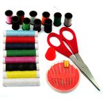 Casa si Gradina - Decoratiuni - DIY - Articole mercerie - Set cusut, multicolor, 20 piese, ace, papiote, degetar, foarfece - Infinity.ro
