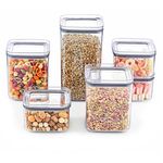 Casa si Gradina - Bucatarie si vesela - Organizare si depozitare bucatarie - Cutii alimentare - Recipient depozitare cereale, model transparent, capacitate 1l, plastic, 10.5 x 10.5 x 12 cm - Infinity.ro