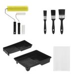 Casa si Gradina - Bucatarie si vesela - Ustensile bucatarie - Seturi ustensile de bucatarie - Set ustensile zugravit, 10 piese, tavite diverse dimensiuni, trafalete si pensule, folie acoperitoare, multicolor - Infinity.ro