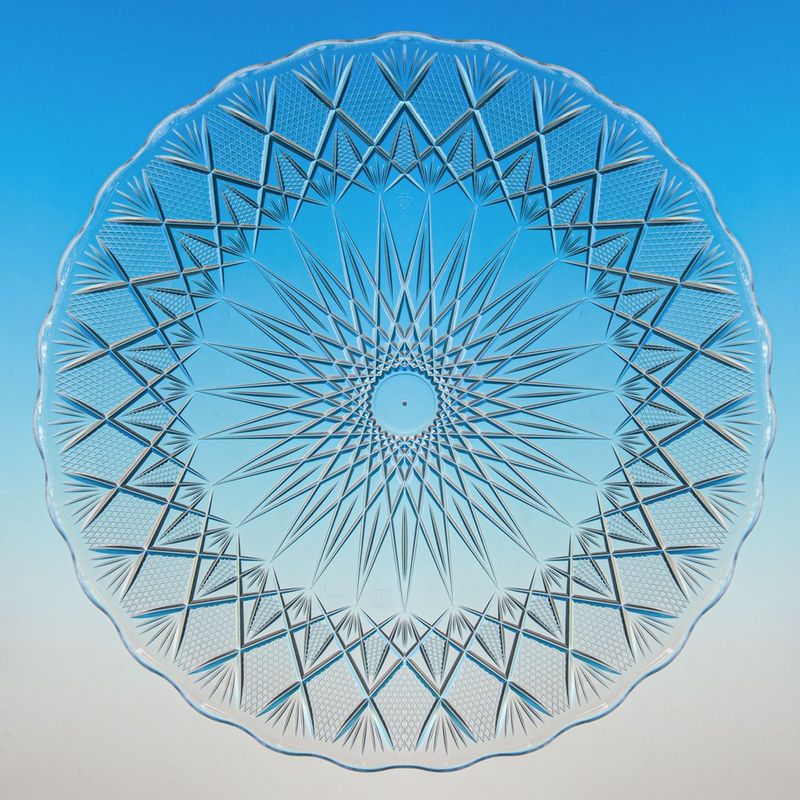 Casa si Gradina/Bucatarie si vesela/Vesela si tacamuri/Platouri de bucatarie - Platou plastic, diametru 30cm, transparent - Infinity.ro