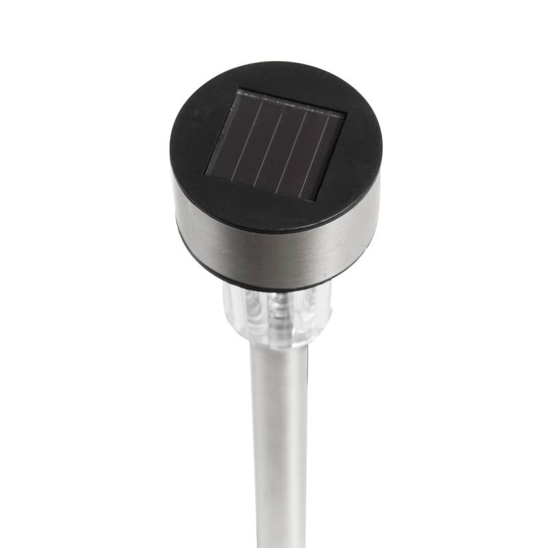 Casa si Gradina - Corpuri si surse de iluminat - Iluminat exterior - Lampi solare - Lampa solara, led, argintie, intrerupator pornit/oprit, pol 26cm - Infinity.ro