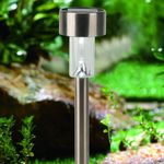 Casa si Gradina - Corpuri si surse de iluminat - Iluminat exterior - Lampi solare - Lampa solara, led, argintie, intrerupator pornit/oprit, pol 26cm - Infinity.ro