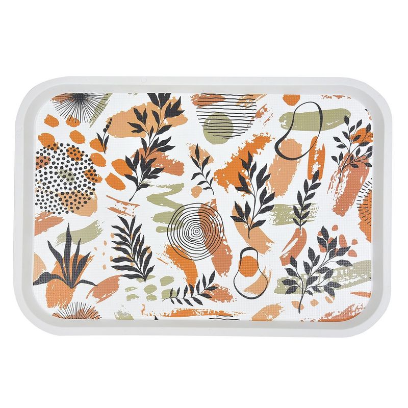 Casa si Gradina - Bucatarie si vesela - Ustensile bucatarie - Tavi servire - Tava de servit, plastic, model abstract, multicolor, 42 x 30x 1.5cm - Infinity.ro