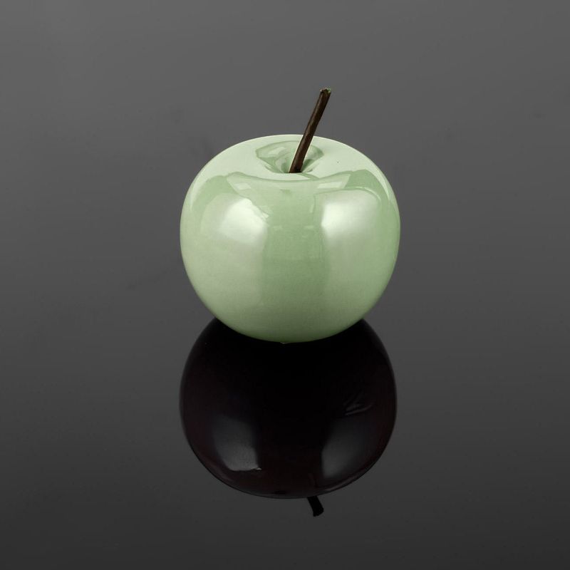 Casa si Gradina - Decoratiuni - Obiecte decorative - Accesorii decorative - Decor masa ceramica, model mar, culoare verde, textura lucioasa, diametru 8.5 x 7cm - Infinity.ro