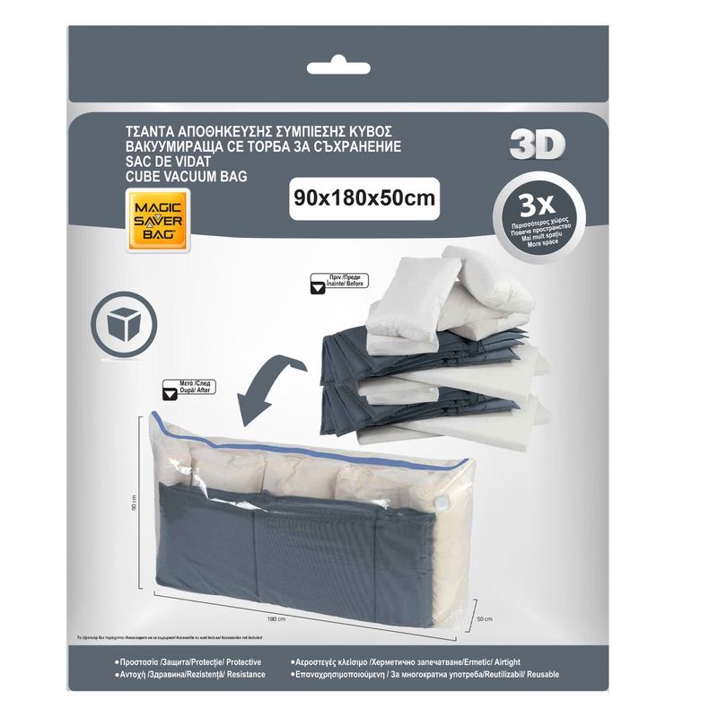Casa si Gradina - Mobilier - Organizare si depozitare - Cutii depozitare - Sac depozitare vid, 3d, dimensiuni 180x 50x 90cm, transparent - Infinity.ro