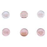 Casa si Gradina/Decoratiuni/Obiecte decorative/Magneti decorativi - Magneti tabla, model rotund, suprafata sticla, culoare roz, set 6 bucati - Infinity.ro