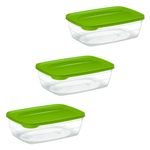 Casa si Gradina - Bucatarie si vesela - Organizare si depozitare bucatarie - Cutii alimentare - Recipient alimentare hobby life, trend, set 3 bucati, capac verde, capacitate 2l - Infinity.ro