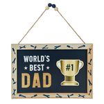 Casa si Gradina - Gradina si terasa - Mobilier exterior - Accesorii pentru gradina - Decoratiune lemn, world’s best dad, negru-marou, 30x 20cm, decorativa perete - Infinity.ro
