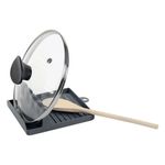 Casa si Gradina - Bucatarie si vesela - Organizare si depozitare bucatarie - Suporturi tacamuri si vase - Suport ustensile gatit, model 4 locuri, plastic, culoare gri, dimensiuni 12.5 x 14 x 5cm - Infinity.ro