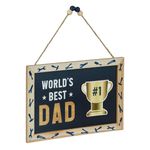Casa si Gradina - Gradina si terasa - Mobilier exterior - Accesorii pentru gradina - Decoratiune lemn, world’s best dad, negru-marou, 30x 20cm, decorativa perete - Infinity.ro