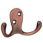 Casa si Gradina - Sanitare - Suporturi si accesorii baie - Suporturi baie - Carlig dublu metalic, 7 cm, cu suruburi si dibluri, maro - Infinity.ro