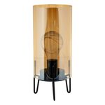 Casa si Gradina - Corpuri si surse de iluminat - Veioze si lampi - Lampi de veghe - Lampa de masa led cu 10 becuri, baza metalica, inaltime 23cm, culoare galben inchis si negru - Infinity.ro