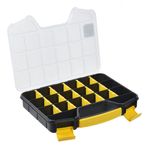 Casa si Gradina - Constructii - Depozitare, transport si protectie - Organizatoare si cutii scule - Cutie depozitare scule, model compartimentat, negru/transparent, 32.5 x 25.8 x 4.8cm, 20 compartimente ajustabile - Infinity.ro