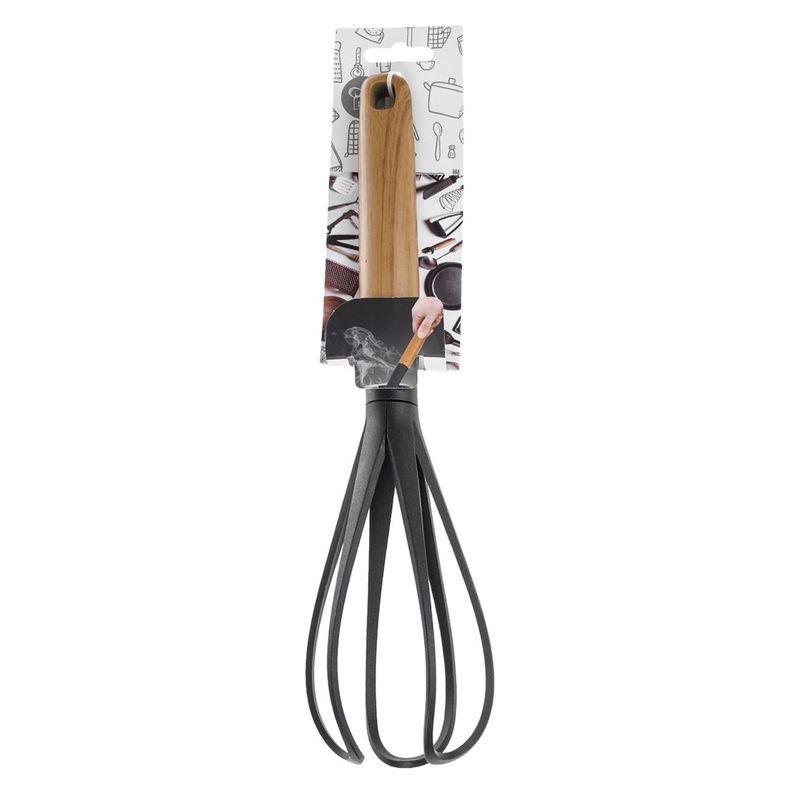 Casa si Gradina - Bucatarie si vesela - Ustensile bucatarie - Pensule, spatule si teluri bucatarie - Tel patiserie, model negru, maner imitatie lemn, termoplastic, 29 cm, negru si maro - Infinity.ro